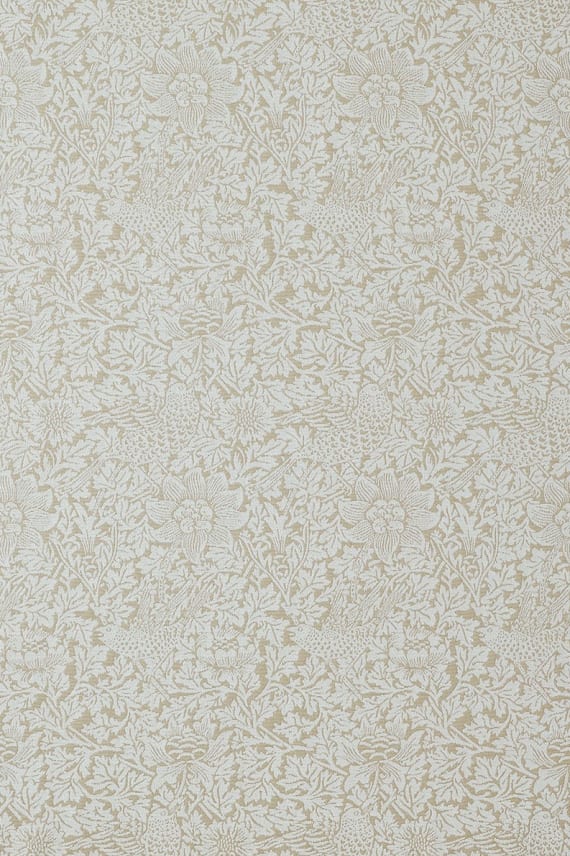 BIRD AND ANEMONE WOVEN beige